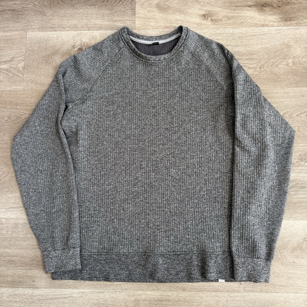 Lululemon Mens L Engineered Warmth Long Sleeve Crew Shirt Gray Merino Wool
